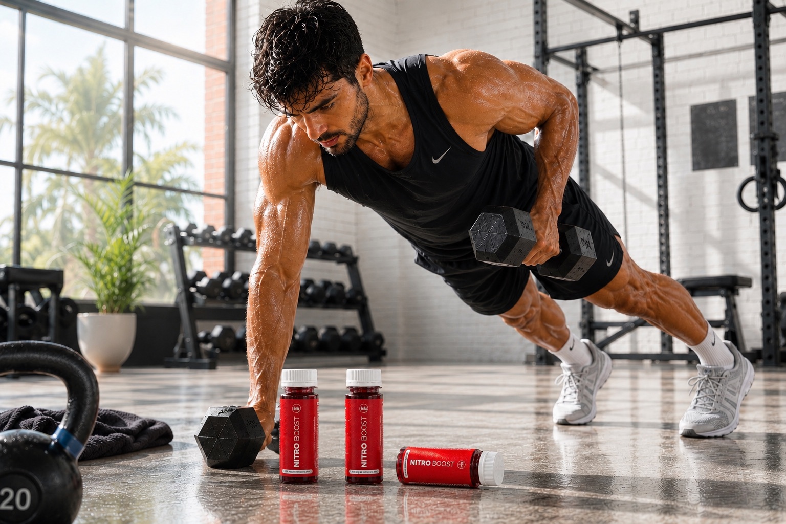 Entrenamiento con Nitro Boost — ritual de rendimiento BeBo
